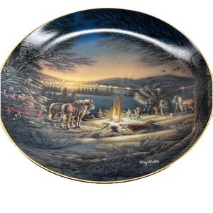 Bradford Exchange Terry Redlin Heartland Lights Christmas Plate With COA